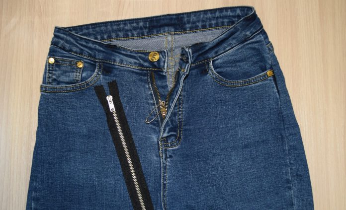 как вшить молнию в джинсы