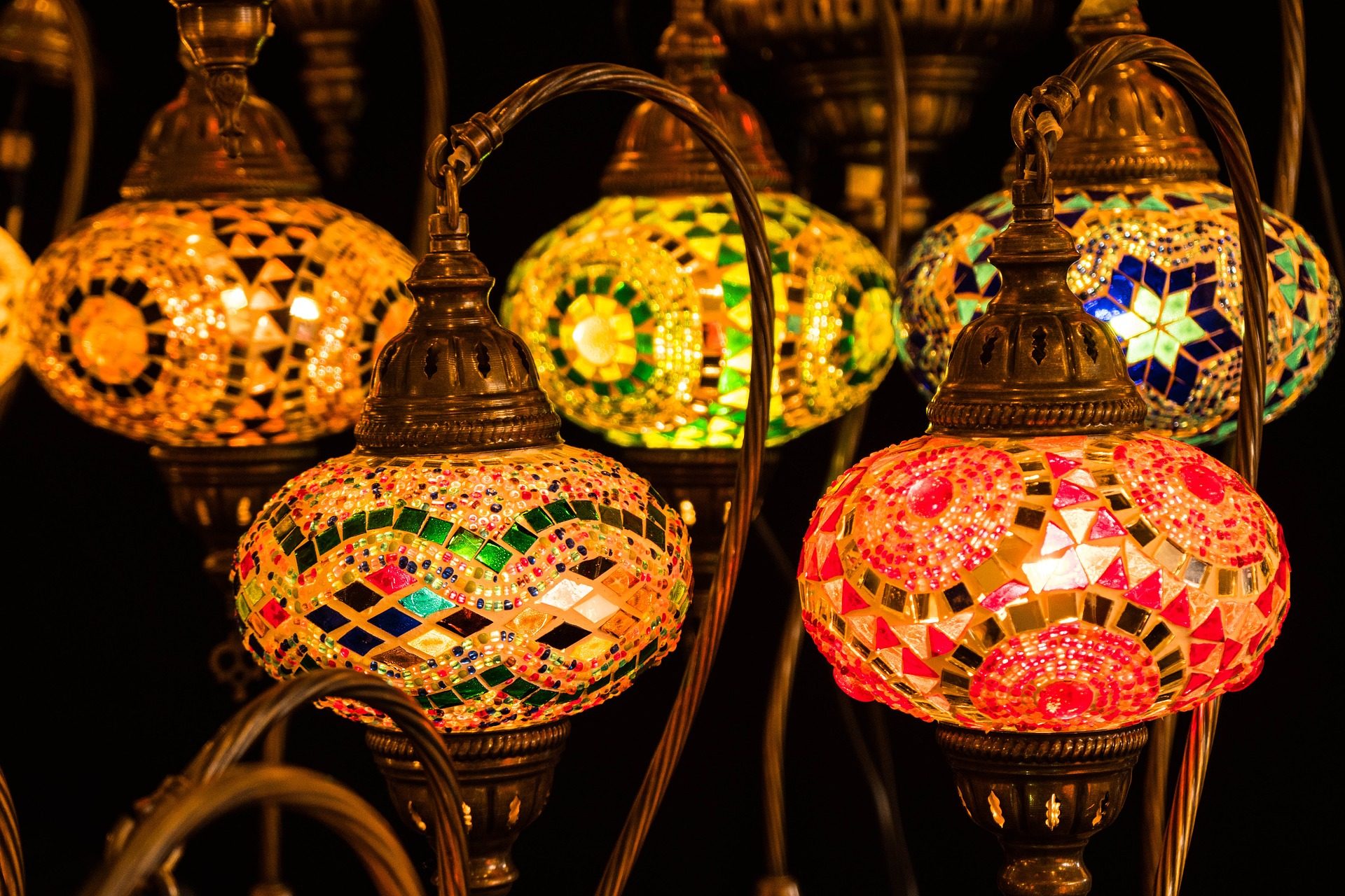 Турецкие лампы из цветного