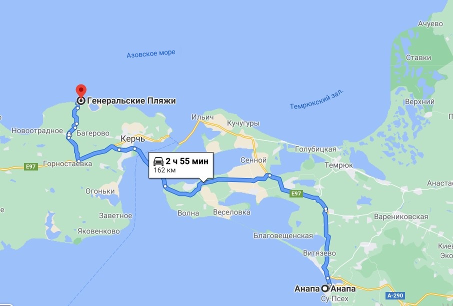 Розовое озеро и Генеральские пляжи Крым на карте где находится
